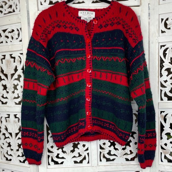 Michelle Stuart Studio Vintage Hand Knit Sweater - Picture 1 of 7